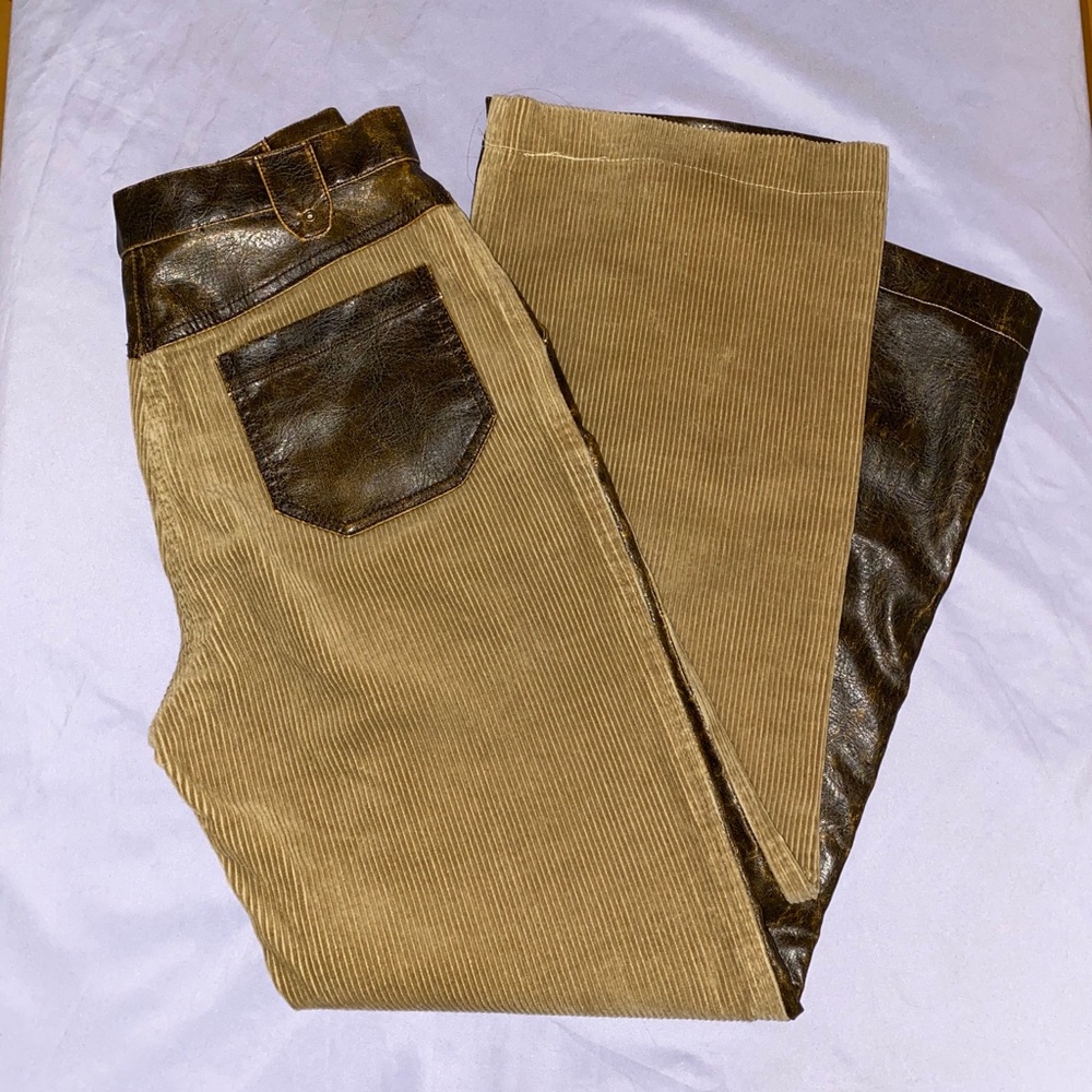 Brown Corduroy and Leather pants